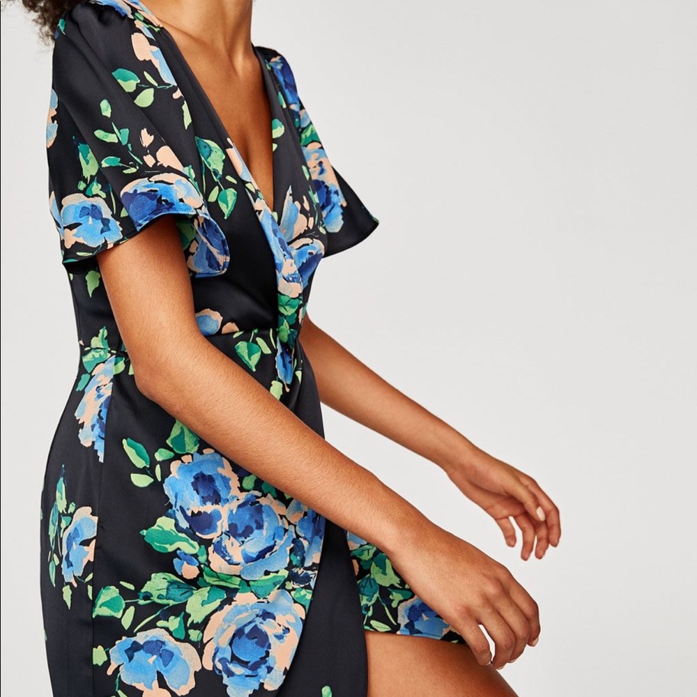 Zara knotted floral print dress - Picture 3 of 7